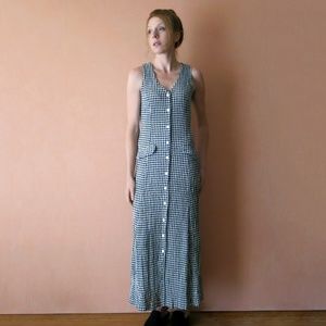 Vintage Checkered Maxi Dress